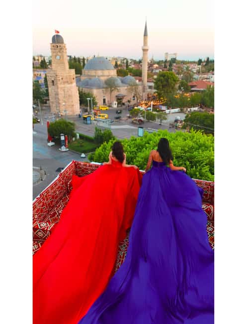 Antalya: Rooftop Photoshoot with Flying Dresses - A rooftop setting above central Antalya