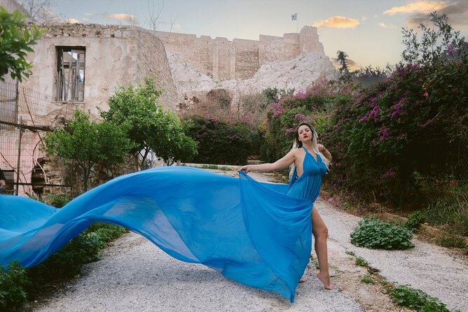 Athens Flying Dress Photo Shoot with a Professional Photographer - Choosing between one dress and two
