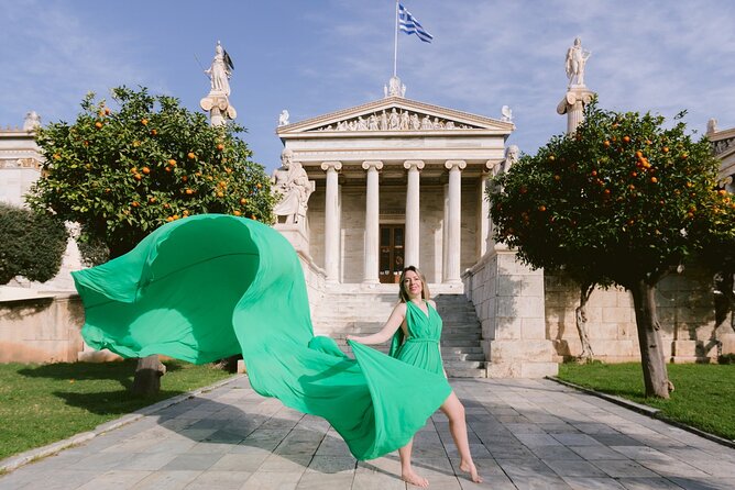 Athens Flying Dress Photo Shoot with a Professional Photographer - Walking through Athens in a flying dress