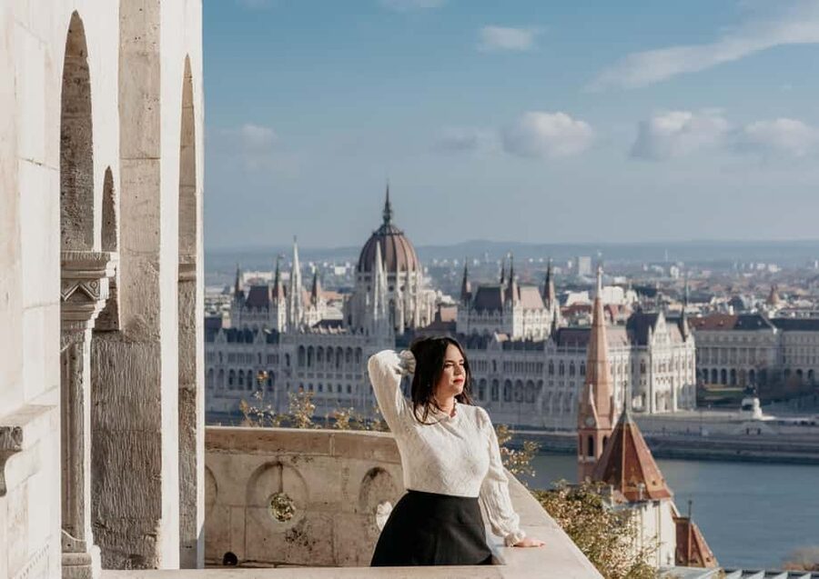 Budapest: Castle Hill Photoshoot with Private Photographer - Fisherman’s Bastion and the Parliament view