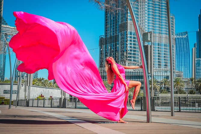 Burj Khalifa Flying Dress Instagram Videography Shoot - The flying dress: the main visual feature