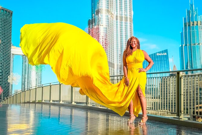 Burj Khalifa Flying Dress Instagram Videography Shoot - What you receive after the camera stops