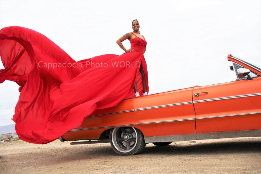 Cappadocia Photo Shoot with Classic Car and Flying Dress - Why this photo shoot works in Cappadocia