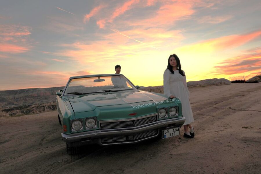 Cappadocia Photo Shoot with Classic Car and Flying Dress - The photographer and posing make a real difference