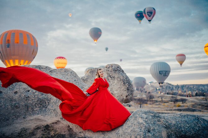 Cappadocia Photoshoot with Flying Dress & Instagram Reels - Rose Valley and the first balloon views