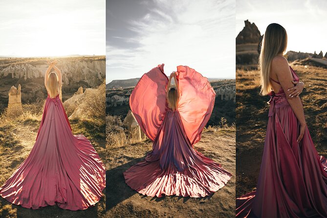 Cappadocia Photoshooting with Flying Dress - The natural cave finish