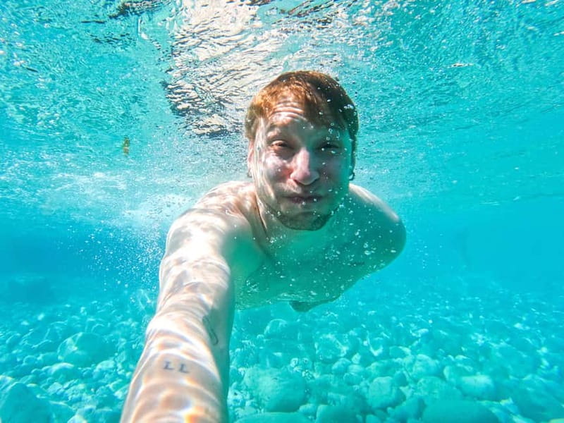 Capri: Caves and Beaches Kayaking Tour with GoPro Photos - Paddling past Via Krupp and Marina Piccola