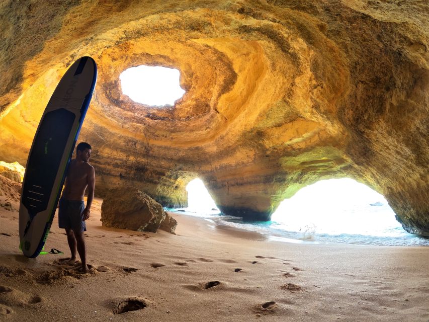 Carvoeiro: Benagil Cave Kayak Tour with 4k Photos - The first caves and cliff formations