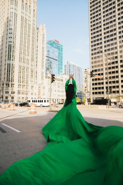 Chicago Luxury Flying Dress Photoshoot - How the posing and photography work