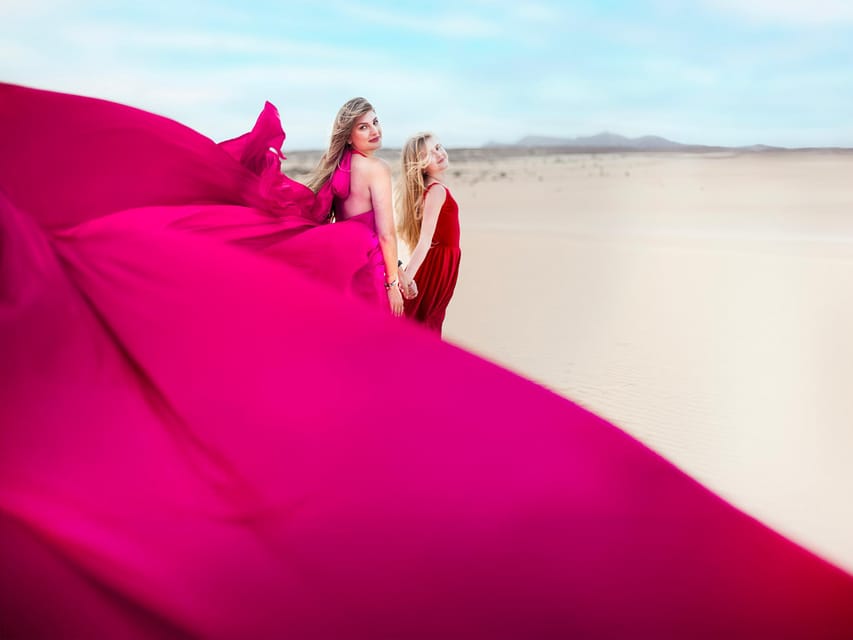 Corralejo: Private Flying Dress Photoshoot - Choosing your dress from XXS to 8XL