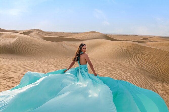 Dubai Flying Dress Private Photoshoot in the Desert - Beauty services before the camera starts