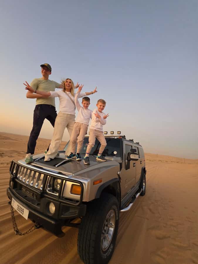 Dubai Hummer Safari Adventure & Traditional Dress Photoshoot - Lahbab Desert: where the Hummer earns its keep