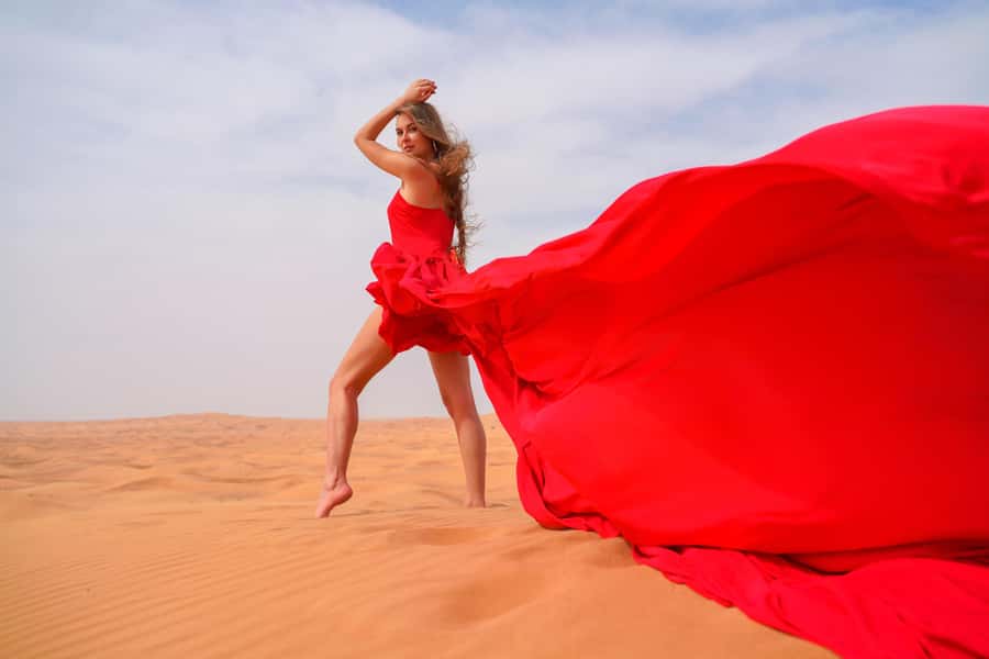 Dubai: Private Flying Dress Photography and Dune Drive Trip - The dune drive adds real adventure