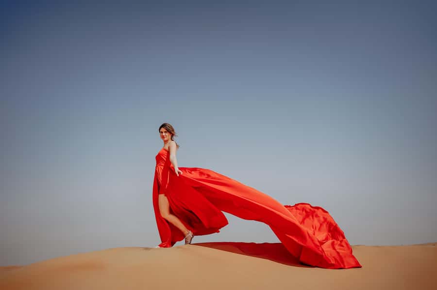 Dubai: Private Flying Dress Photography and Dune Drive Trip - What you actually receive after the shoot