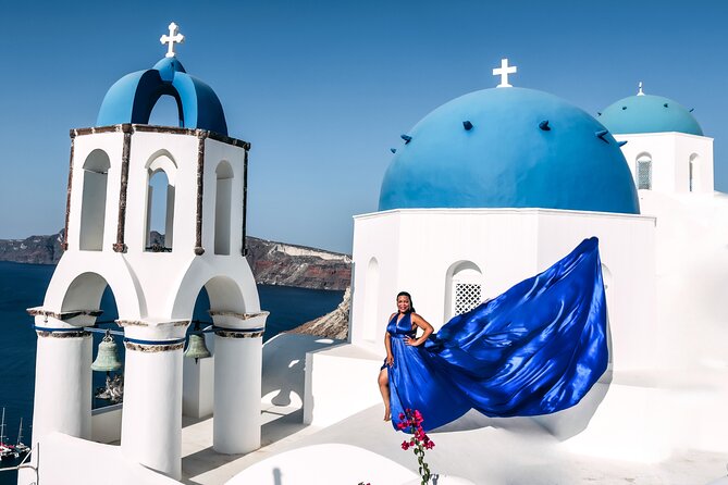 Exclusive Santorini Flying Dress Photoshoot with Pickup - Who will enjoy this most