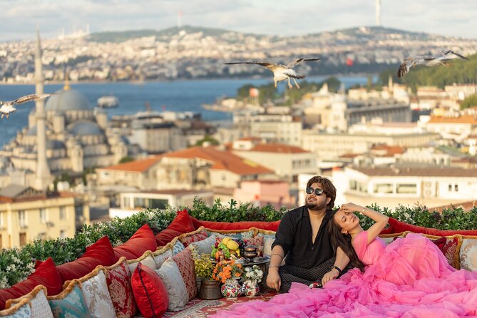 Flying Dress Photography on an Iconic Rooftop in Istanbul - Stop two: Suleymaniye Mosque from above