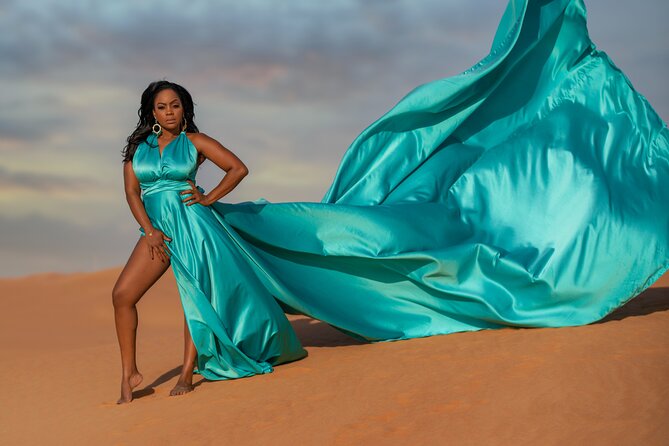 Flying dress photoshoot activity in Dubai - The one-hour shoot in the red sand desert