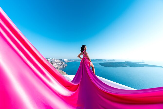 Flying Dress Photoshoot in Santorini by Flying Dress Photo © - Meeting in Imerovigli and Getting Set Up