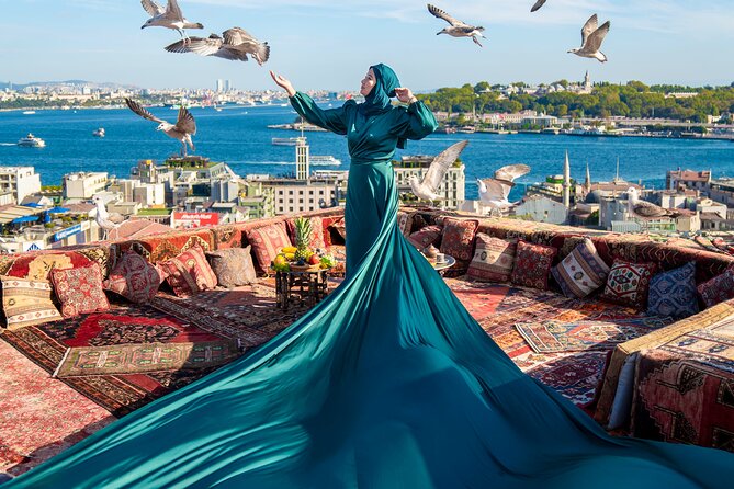 Flying Dress Rooftop Photoshoot in Istanbul (2Concepts, 1dress) - Key points at a glance