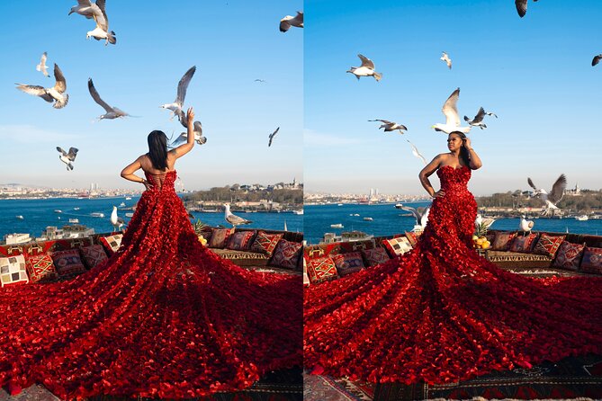Flying Dress Rooftop Photoshoot in Istanbul (2Concepts, 1dress) - Who will enjoy this most?
