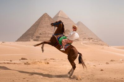 Giza Pyramids Photoshoot with Jumping Horse, Camel and Sphinx