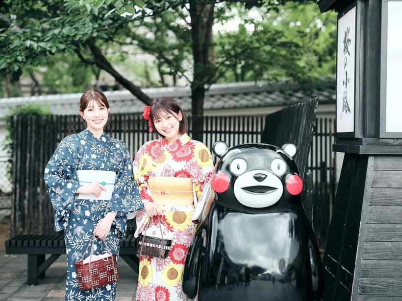 Kumamoto: 【jyousaien】Kimonorental with photoshoot - Continuing toward Kumamoto Castle or the city center