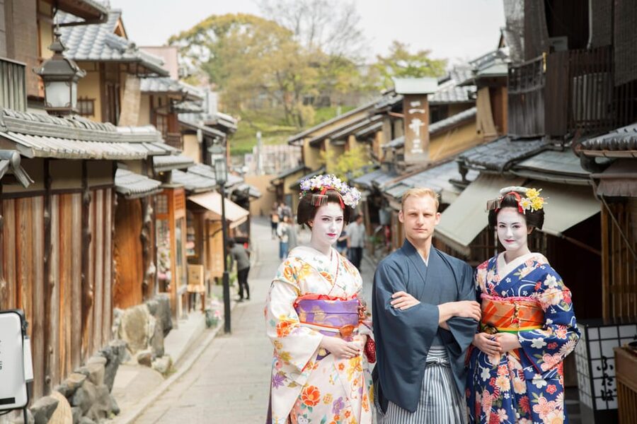 Kyoto: Maiko Makeover and Photoshoot Experience - White makeup, wigs, and false eyelashes