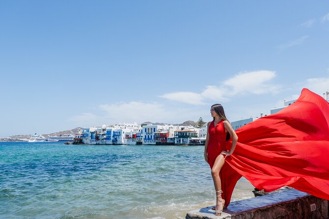 Mykonos Flying Dress Photoshoot - Choosing your dress and using the changing tent