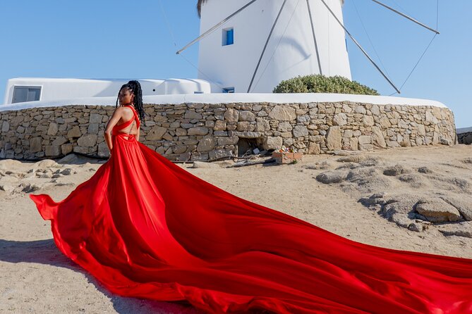 Mykonos Flying Dress Photoshoot - How the photo session moves through Mykonos