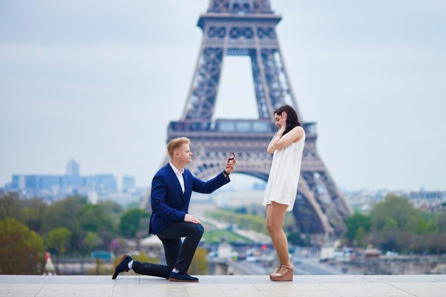 Paris: Romantic Photoshoot for Couples - The Eiffel Tower session, about 75 minutes