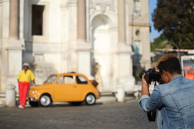 Rome: Fiat 500 Vintage Photography Service in Rome - Acqua Paola Fountain and Janiculum Hill
