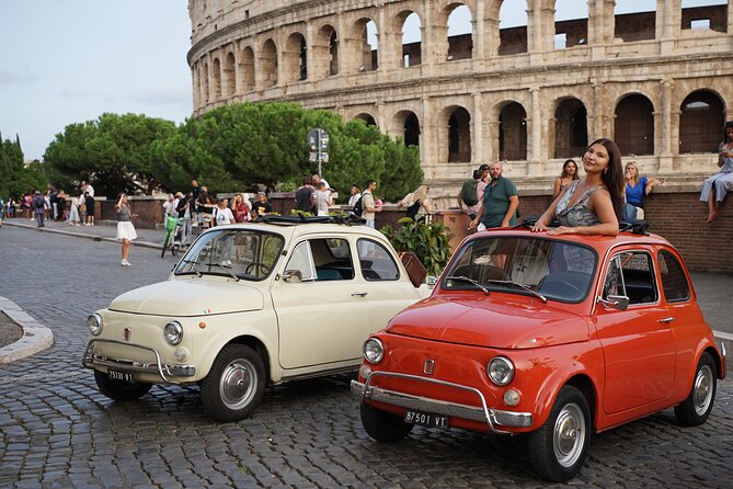 Rome Vintage Fiat 500 car Tour With Photographer - Morning, Sunset, or Evening?