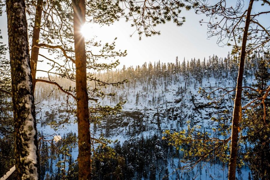 Rovaniemi: Frozen Waterfalls of Korouoma Canyon & Pro Photos - A viewpoint above the canyon