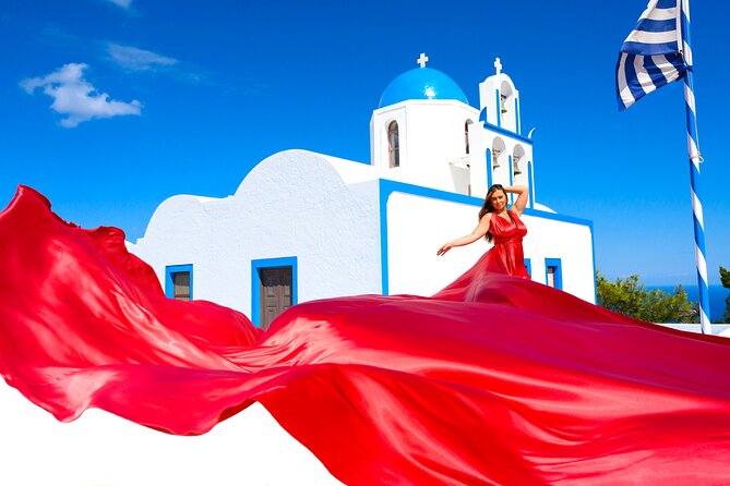 Santorini 2h Private Flying Dress Photoshoot with Transportation - Why the private van matters