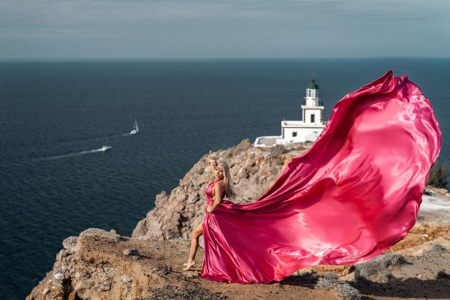 Santorini: Flying Dress Photo © Photoshoot "Express Package" - Who will enjoy this most