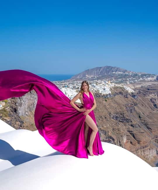 Santorini: Flying Dress Photoshoot with Edited Photos - Key points to know before booking