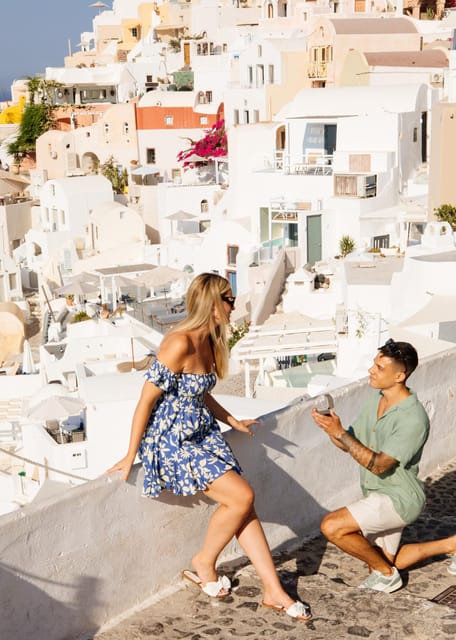 Santorini Proposal: A Luxury Photoshoot for Your Yes! Moment - The proposal moment itself