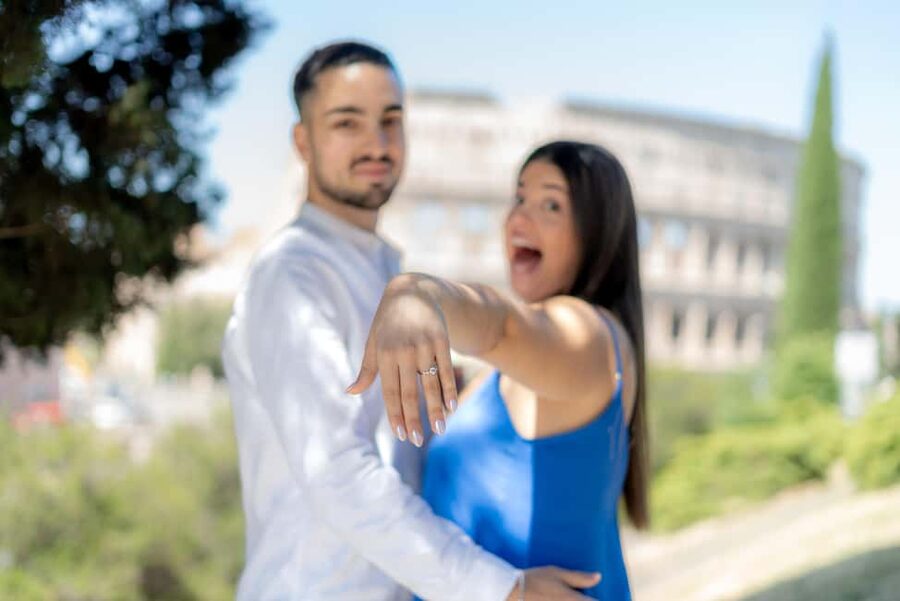 Secret Proposal Photoshoot in Rome + Reel - The proposal moment and the 30-minute Monte Oppio stop