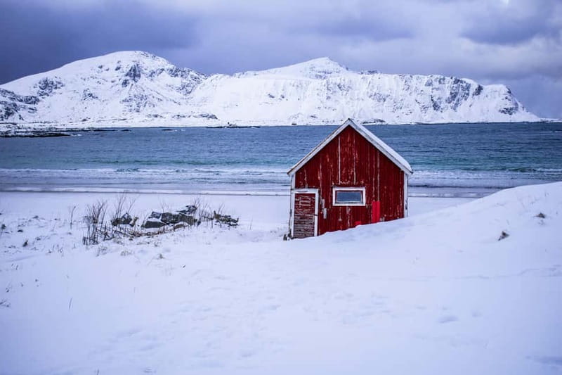 Svolvaer: Lofoten Gems Photo Tour - Reine, Hamnøy & Å - Leaving Svolvær in a small minivan