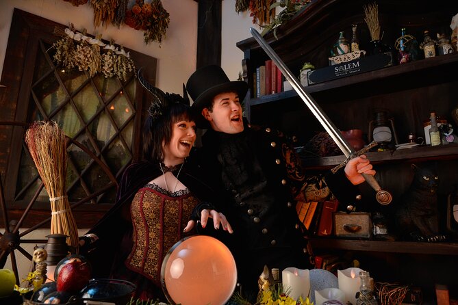 Witch Costume Photo Shoot - Witch Cottage theatrical set - Why This Makes a Memorable Salem Souvenir